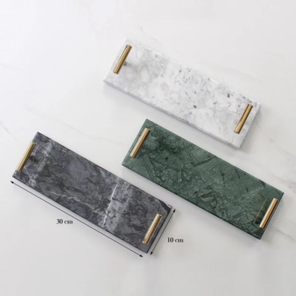 

Jual Luxury Marble Long Tray Gold Handle / Tray Marmer Dekorasi Rumah Gold - Putih Berkualitas