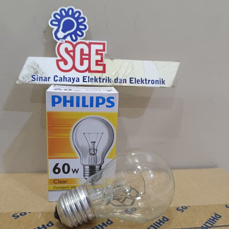 SCE LAMPU PHILIPS PIJAR CLEAR 25W 60W 75W 100W NEW MURAH
