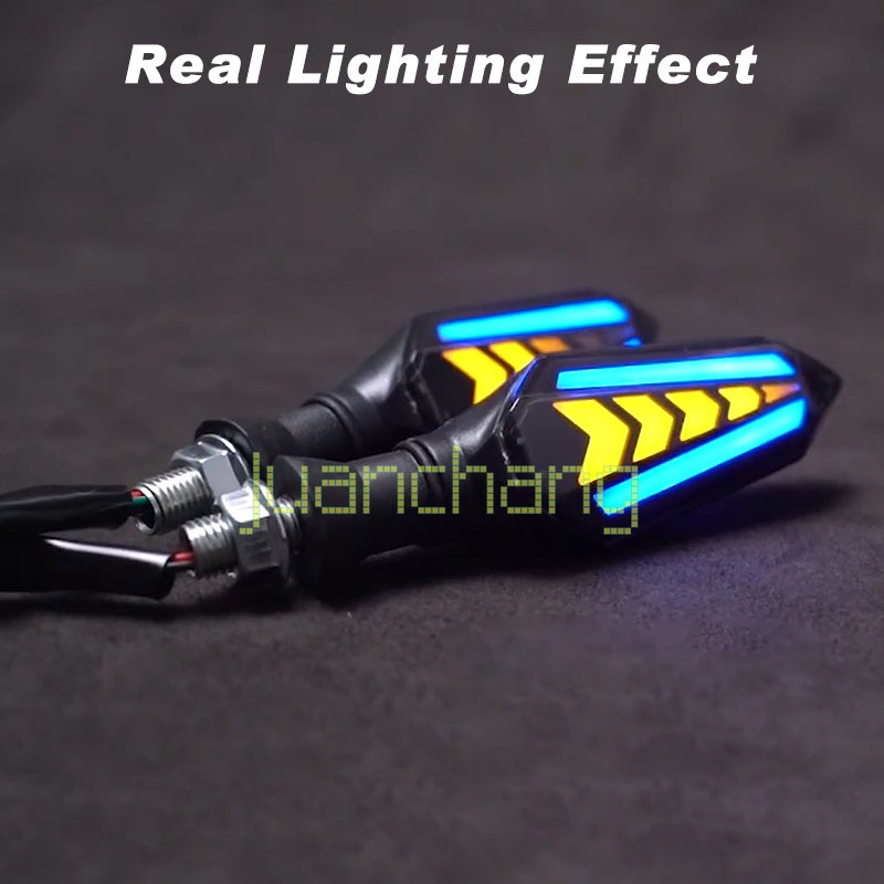 Lampu Sein LED 12V Dua Sisi Tahan Air IP65 Dengan Relay Built-in Untuk Motor Universal M10 Bolt