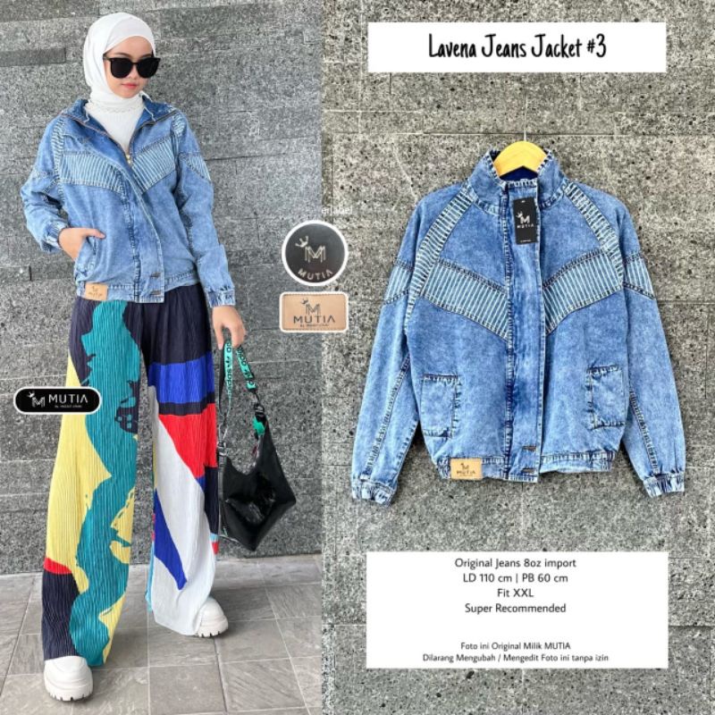 LAVENA JEANS JACKET #3 BY MUTIA / JAKET JEANS WANITA MUSLIMAH / Jaket cewek street Kekinian