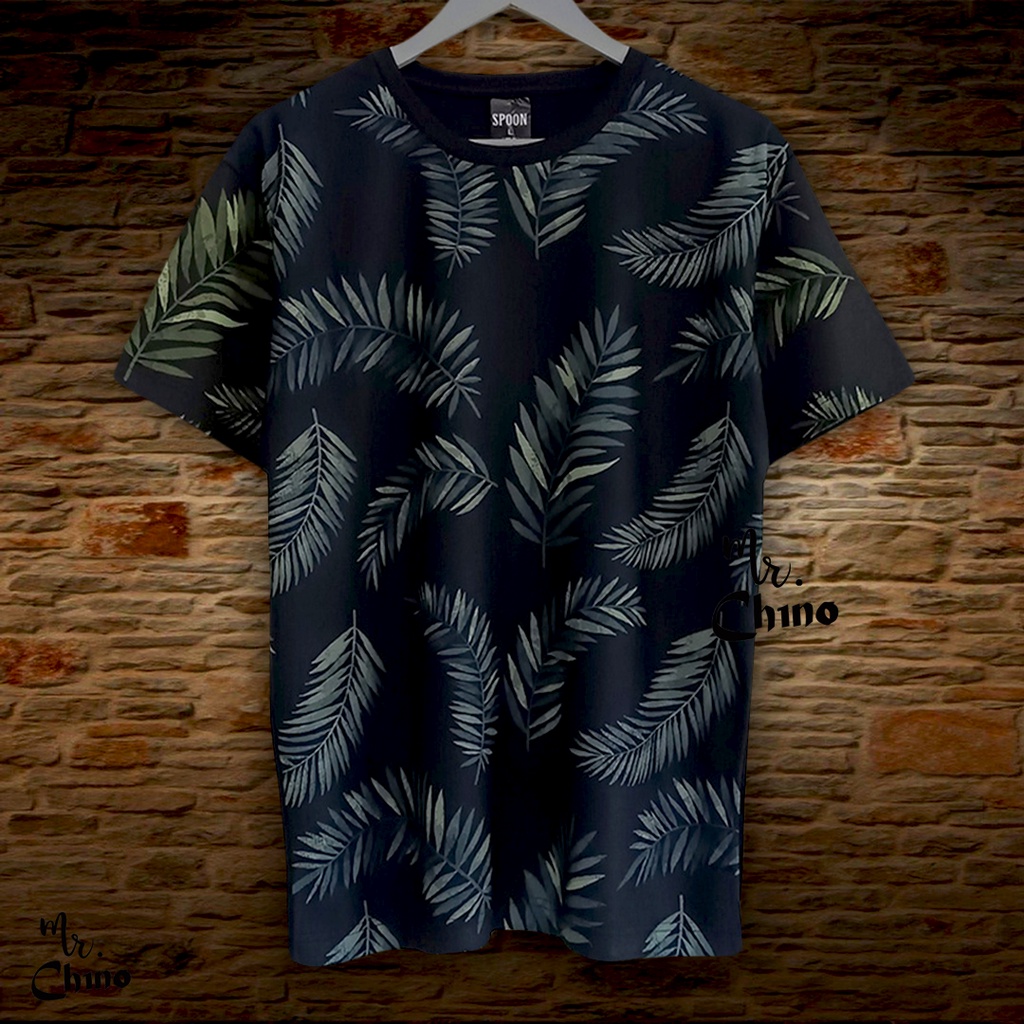 Kaos Pria Distro Motif Just Leaves | Baju Kaus Pria Simple Kekinian | Kaos Hitam Simple Kasual Cowok