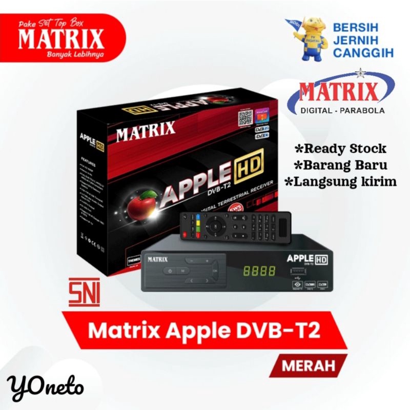 STB Matrix Merah / SET TOP BOX MATRIX APPLE HD DVB - T2