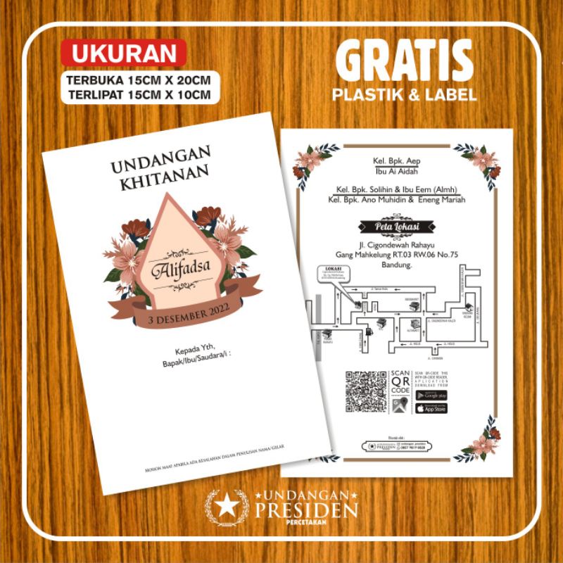 Jual Kartu Undangan Khitanan murah keren (UP 006 Khitan) | Shopee Indonesia