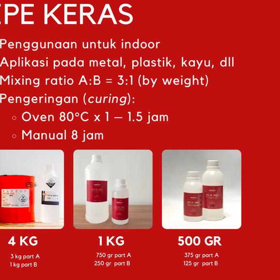 

Epoxy resin bening clear keras + hardener - Lycal 1011 - 500 gr
