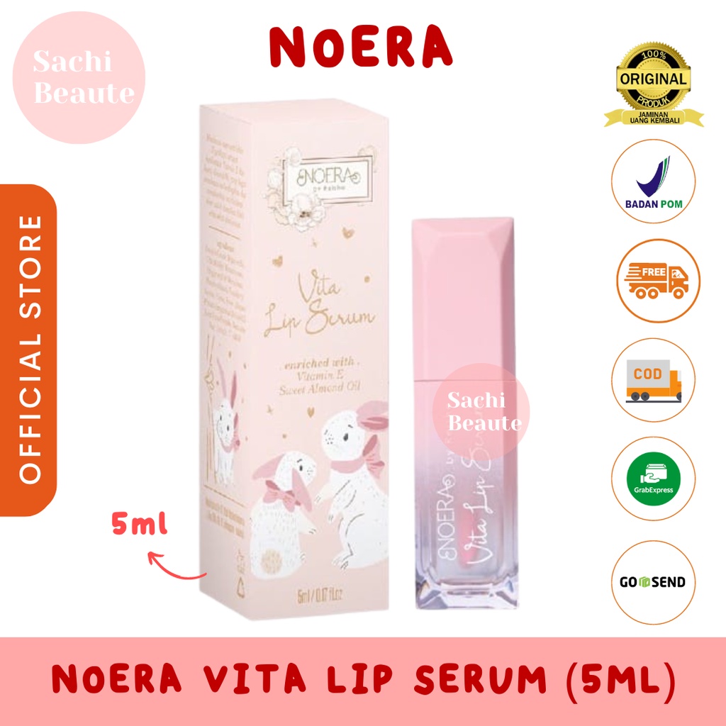 Noera Vita Lip Serum | Serum Bibir untuk Pemerah dan Pencerah Bibir Pink Alami ORIGINAL