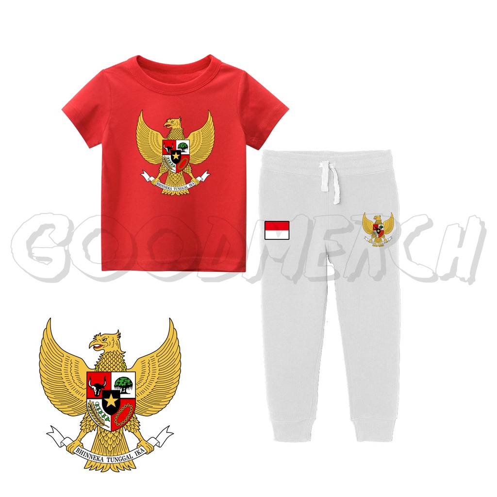 SETELAN ANAK GARUDA PANCASILA GARUDA INDONESIA NKRI / KAOS & JOGGER ANAK
