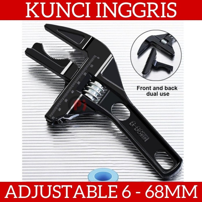 Kunci Pas Inggris Universal Adjustable Wrench Spanner 6mm sd 68mm UW83