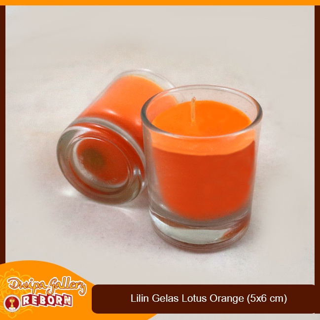 Lilin Gelas Orange Stearin Wax Dekorasi Cafe Resto Hotel Spa Serbaguna