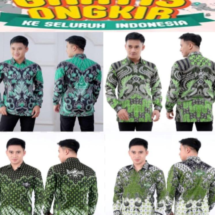 Stok Terbaru baju batik nu/kemeja batik nu/kemeja lengan panjang/kemeja batik pria