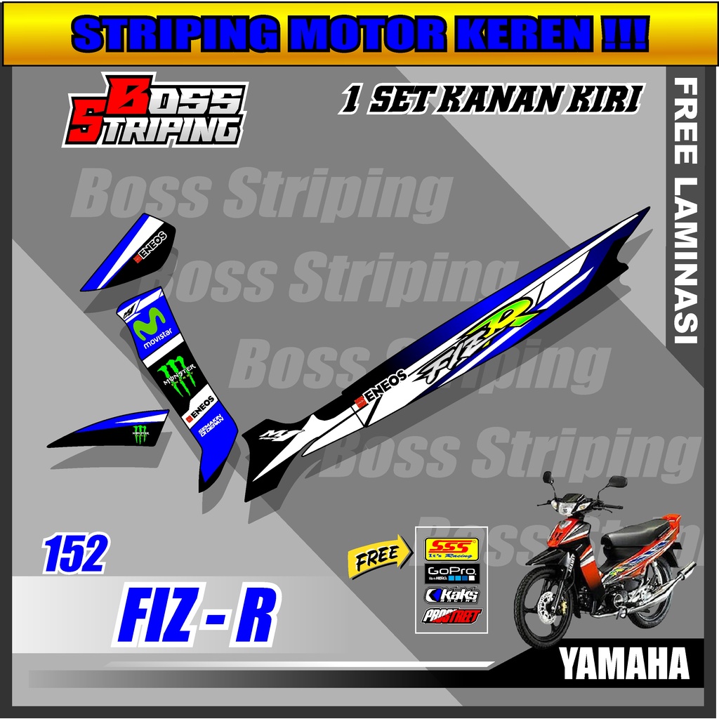 Sticker Stiker Variasi Fizr - striping setriping list body semi full fizr desain racing balap