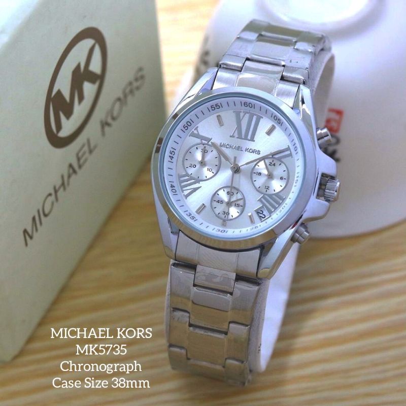 Jam Tangan Analog Wanita Michael Kors MK5735 Chronograph Aktif Rantai Stainless Steel