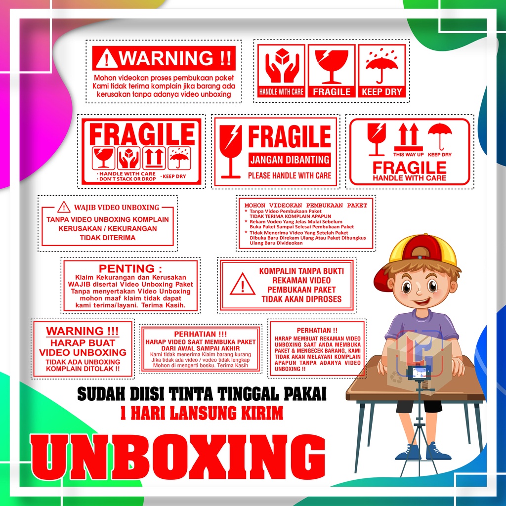 Jual Stempel Video Unboxing Fragile Murah Shopee Indonesia