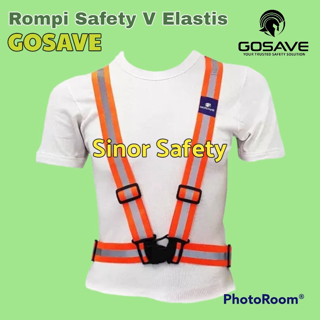 Rompi V Karet Elastis Proyek Reflective Strape Safety Sepeda dan Lari -  ORANGE dan HIJAU