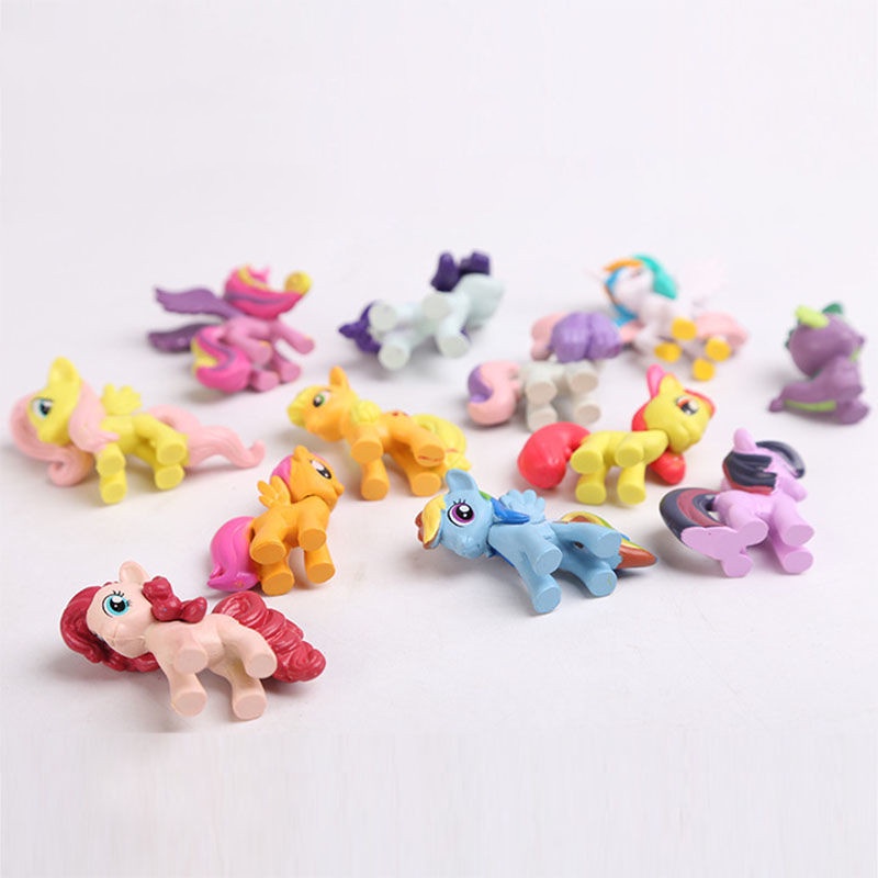 12pcs / set Mainan Action Figure Anime My Little Pony Mini Bahan PVC Untuk Dekorasi Kue