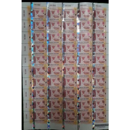 

MATERAI / METERAI / PRANGKO / STIKER 10000 (50 Pcs)