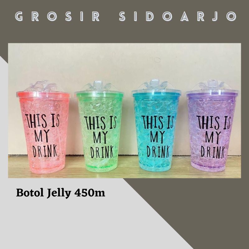 Botol Jelly Glass 450ml / Botol Minum Jelly / This Is My Drink Bottle / This Is My Drink