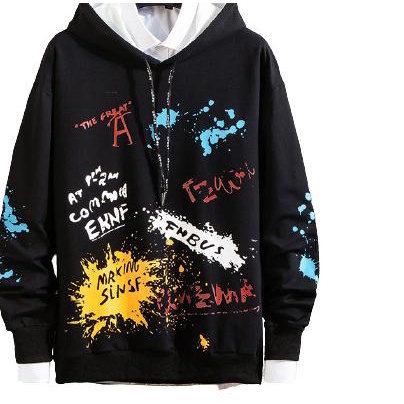 GARAF FF SWEATER HODDIE PRIA JUMPER POLOS VARIASI SABLON JAKET COWOK - Hitam