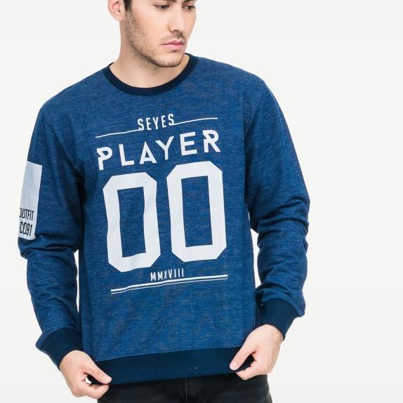 SEYES 1110 Sweater Sweatshirt Baju Lengan Panjang Pria Babyterry Premi - Navy, L