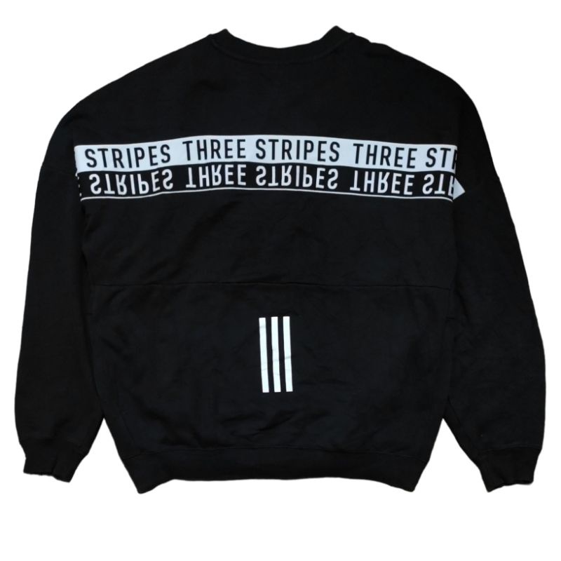 Crewneck Adidas Big Siluete 3Stripe Second Original Hitam