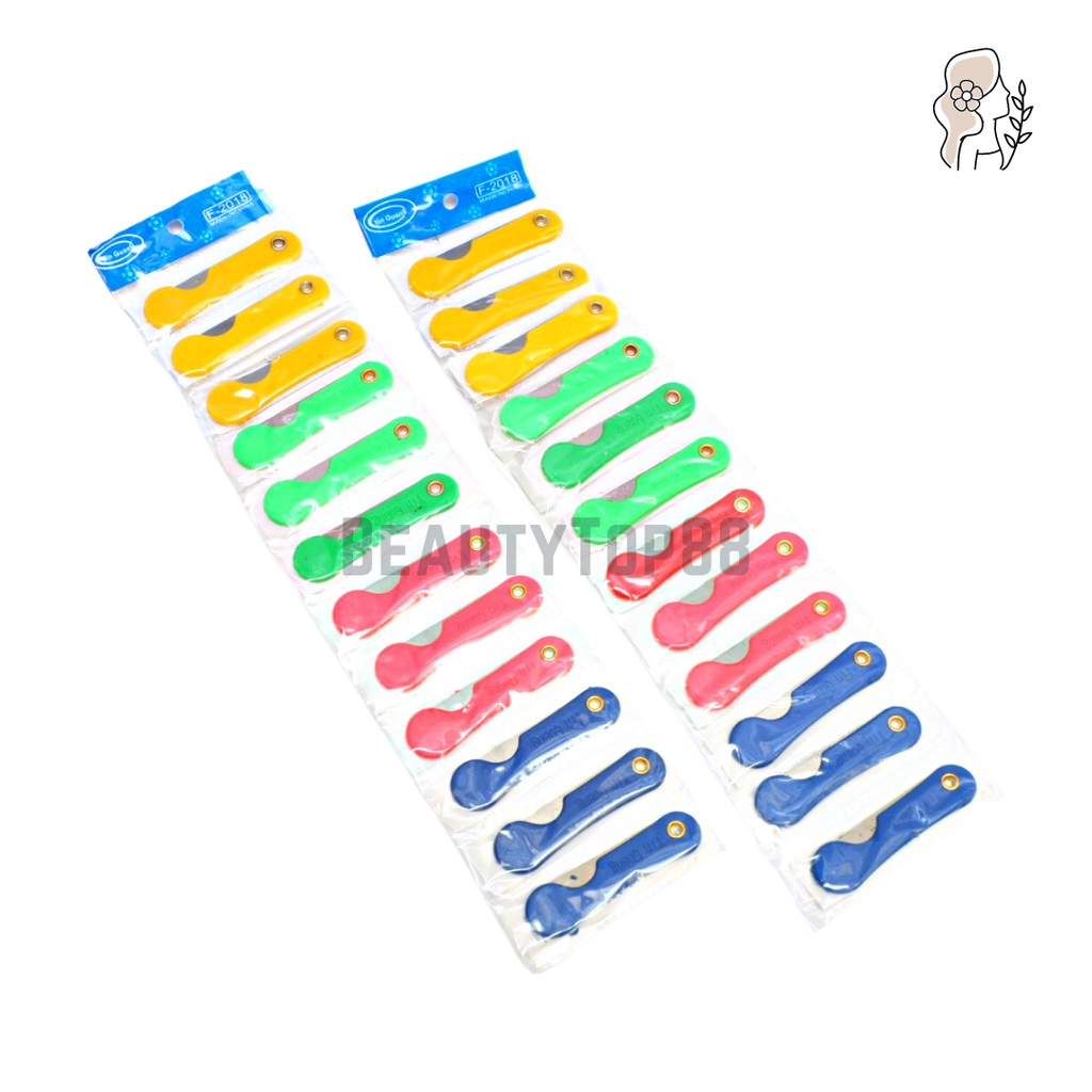 

Pemes Renteng / Pisau Lipat Mini / Silet Lipet Cutter Kecil Gagang Plastik Warna [PER 12 PCS]