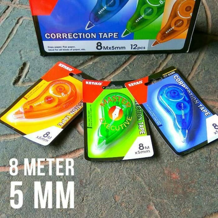 

Kenko Correction Tape 8Mx5mm Tip-Ex Kering Kertas CT-634N