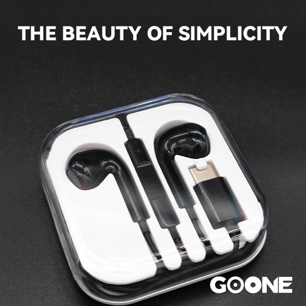 GOONE Headset Earphone 3.5 mm Gaming Musik Original In Ear Mikrofon Noise Cancellation Kabel Stereo Jack Audio Type-c Lightning iOS Android