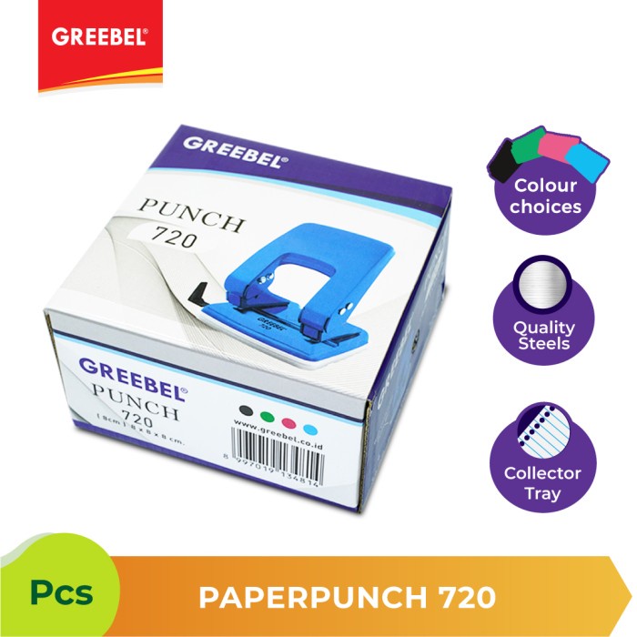 Hole Punch Pembolong Kertas Greebel 720 - Tebal Kertas upto 3,6mm.