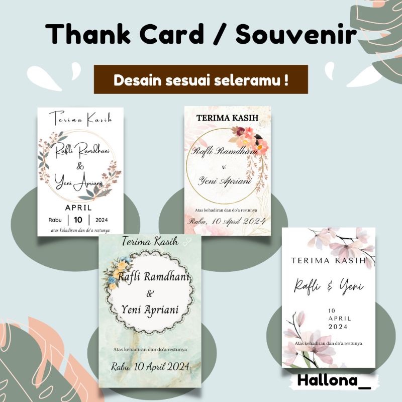 Thanks Card / Souvenir Card