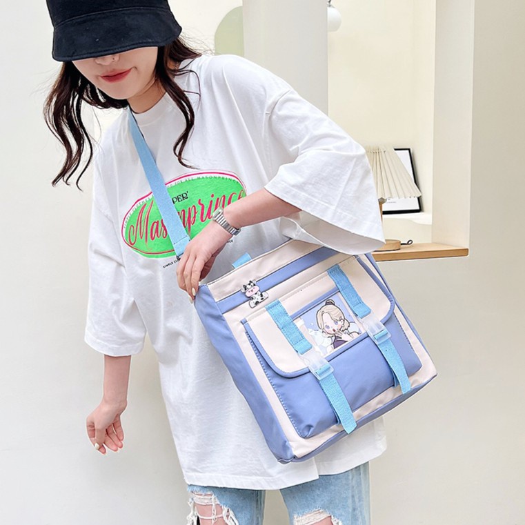 tas selempang kerja kuliah kanvas besar Premium Bag konser Tas Bahu Wanita V7F3 Fashion transparan r