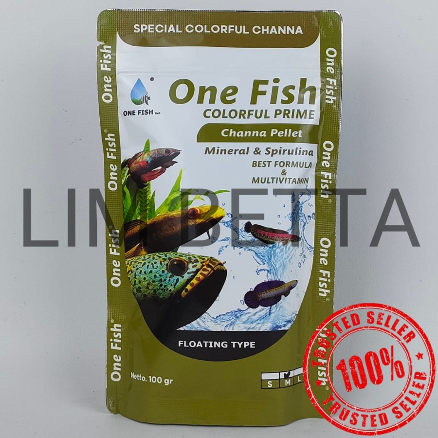 ONE FISH COLORFUL PRIME CHANNA 100 GRAM MEDIUM / MAKANAN IKAN CHANNA