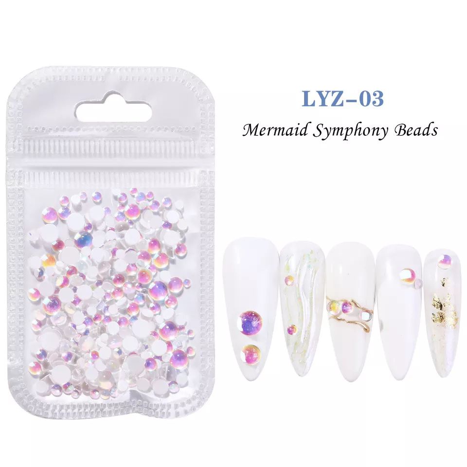 PEARL MERMAID SYMPHONY BEADS MIX SIZED NEW BEST SELLER / DEKORASI KUKU PEARL PELANGI