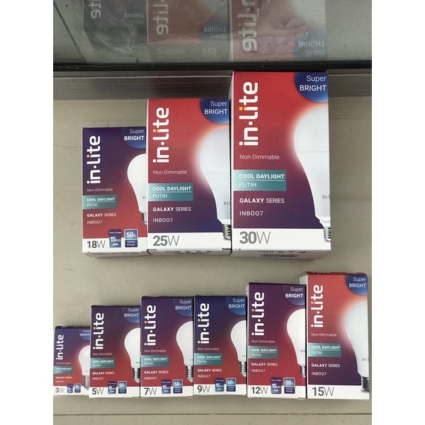 Lampu In Lite Led  5w 7w 9w 12w 15w 18w 25w 30 w Led Putih In Lite / Led Bulb In-Lite