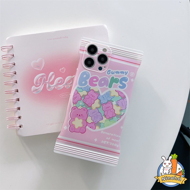 Soft Case Pelindung Tahan Banting Desain Beruang Untuk OPPO A77 A77s A57 A16 A16k A15 A15s A3s A5s A76 A96 A74 A54 A93 A94 A95 A92 A52 A53 A33 A31 A5 A9 A12 F11 F9 Pro Reno 7 6 5 Reno 8Z 7Z 6Z 5Z Korean Love Heart Bear Phone Case Full Body Shockproof Case