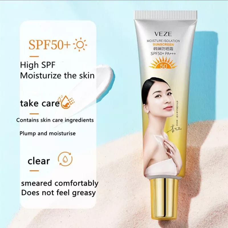 Veze Tabir Surya SPF50+ Krim Pemutih Pelindung Kulit Pelembab Anti Penuaan