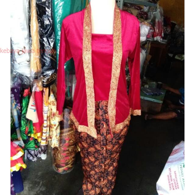 BAJU KEBAYA WANITA BLUDRU PAYET EMAS PAKAIAN PUTRI DOMAS ADAT JAWA TRADISIONAL JOGJA SOLO MURAH Keba