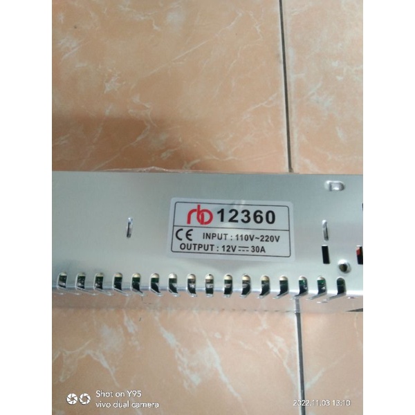 POWER SUPPLY DC 12V 30A INPUT AC 110-220V KUALITAS BAGUS