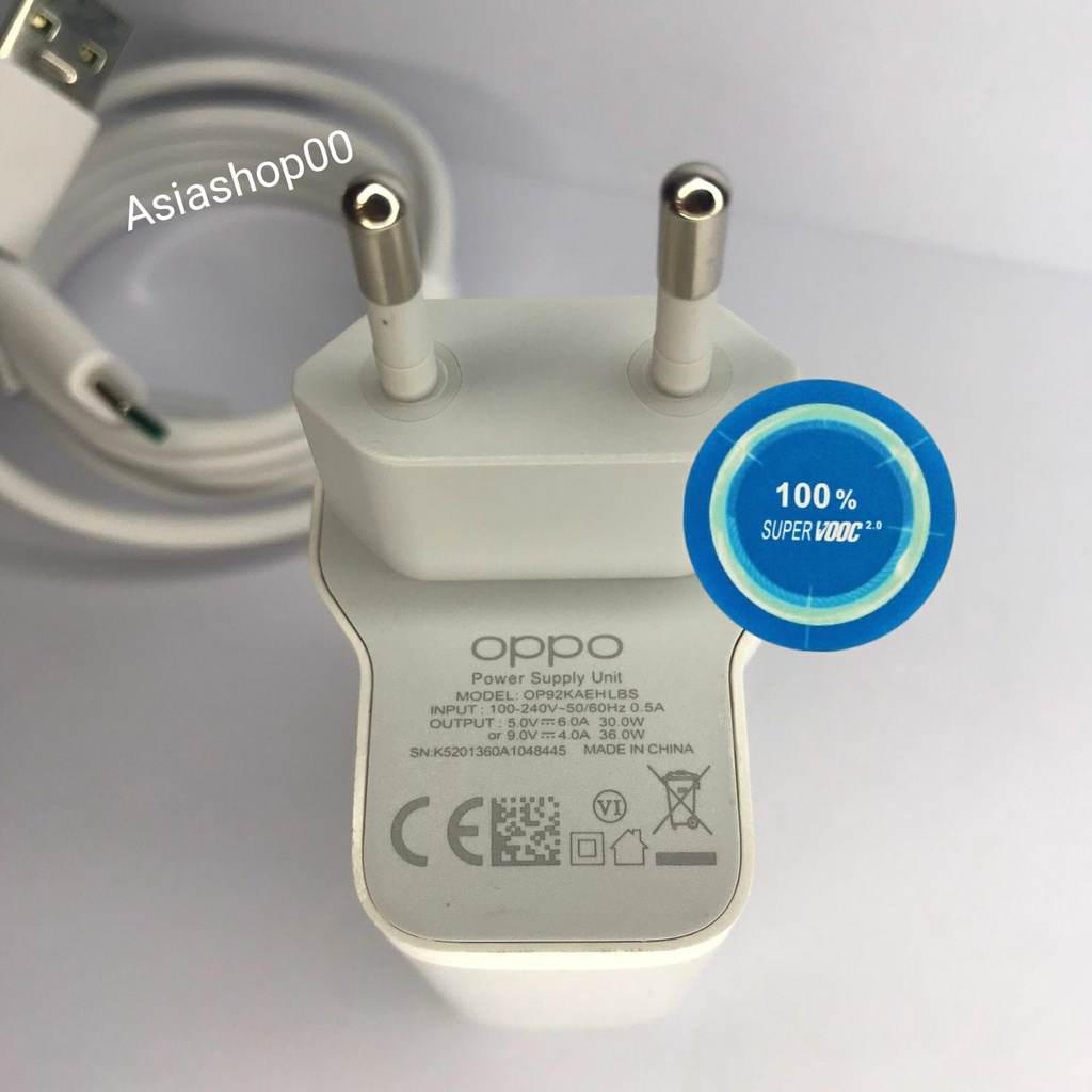 Charger Oppo Original Super Vooc Reno 3 Pro Type-C Fast Charging