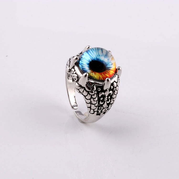 Cincin Desain Mata Iblis Gaya Retro Punk Hip-Hop Eropa Amerika Untuk Pria