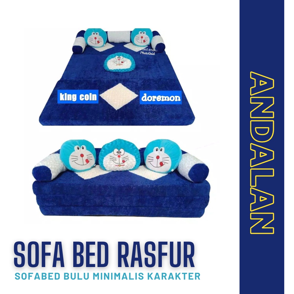 AFF Sofa Bed Rasfur Sofabed Bulu Kursi Tamu Minimalis Karakter Kasur Lipat Lantai Busa Tebal Anak