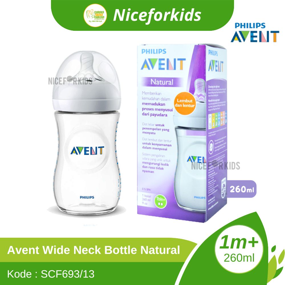 Avent Wide Neck Bottle 125 ml / Avent Wide Neck Bottle 260 ml / Botol Susu Anak