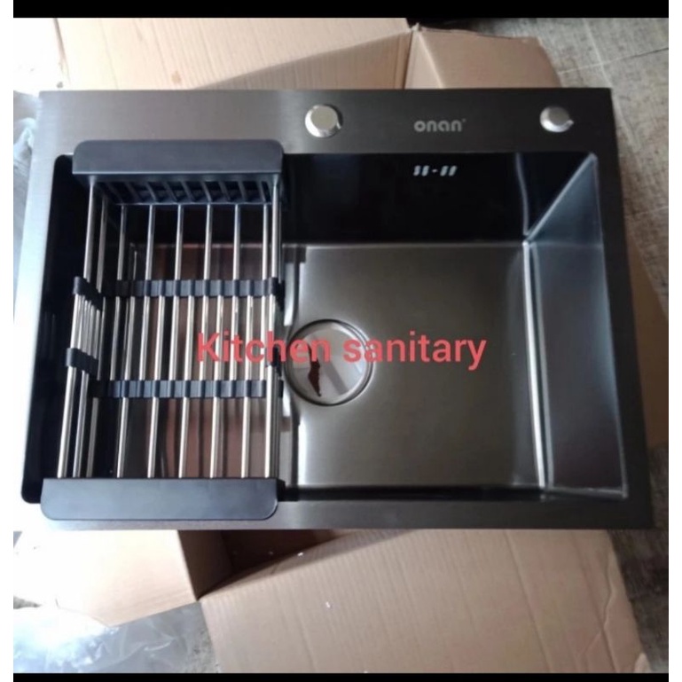 Kitchen sink ONAN 6045 black / Sink ONAN hitam 6045