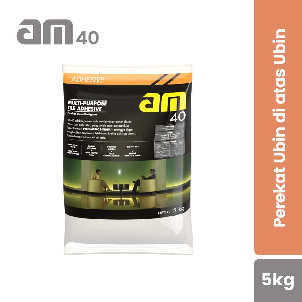 AM Mortar AM 40 - Perekat Keramik Di Atas Keramik kemasan 5kg