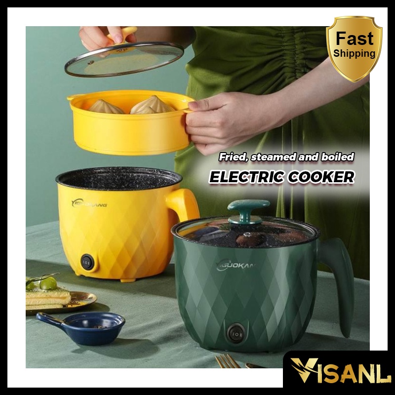 Panci Listrik Multifungsi Free kukusan / Steamer Stainless Lapis Keramik Teflon cooking pot Elektrik
