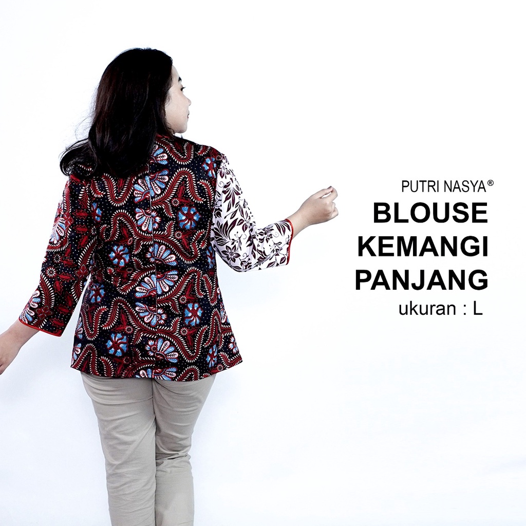 Blouse Batik Big Size Wanita Atasan Batik Lengkap S-M-L-XL-2L-3L-4L-5L-6L-7L Model Blus Jumbo Seragam Batik / Atasan Formal Kantor Kerja Bahan Katun Wanita / Blus Batik Big LD 140 / Atasan Batik Wanita Jumbo / Pakaian Wanita Kekinian