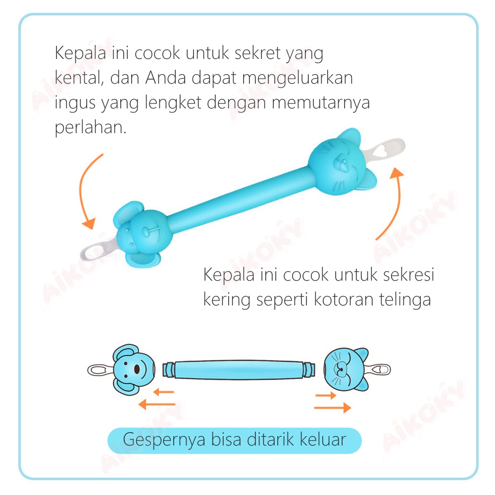 Aikoky Pembersih hidung dan telinga bayi newborn Booger tools 2 in 1