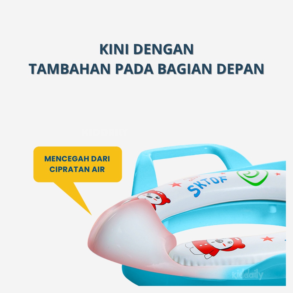 DUDUKAN TOILET ANAK DENGAN PEGANGAN TOILET DUDUK LEMBUT POTTY TRAINING SEAT UNTUK1-8 TAHUN BABY POTTY ANAK POTTY TOILET TRAINING POTTY SEAT CLOSET DUDUK ANAK PISPOT ANAK