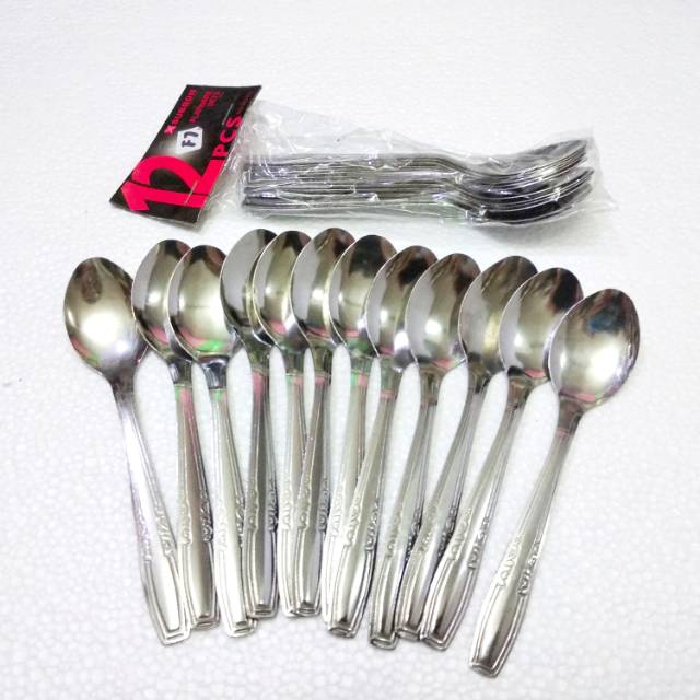 Sendok Teh Kecil Stainless Steel isi 12 pcs - Motif Random