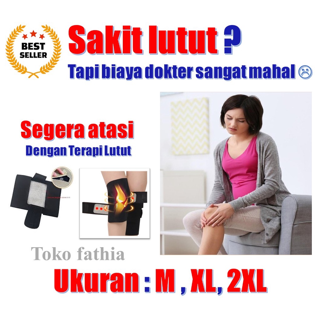 Original SABUK TERAPI LUTUT MAGNETIK ALAT TERAPI LUTUT PREMIUM PELINDUNG DEKER LUTUT KNEE BRACEE Exp