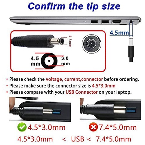 Charger Laptop Dell Inspiron 14 7000 7437 i7437 7437T i7437T Adaptor Dell 19.5V 2.31A 45W