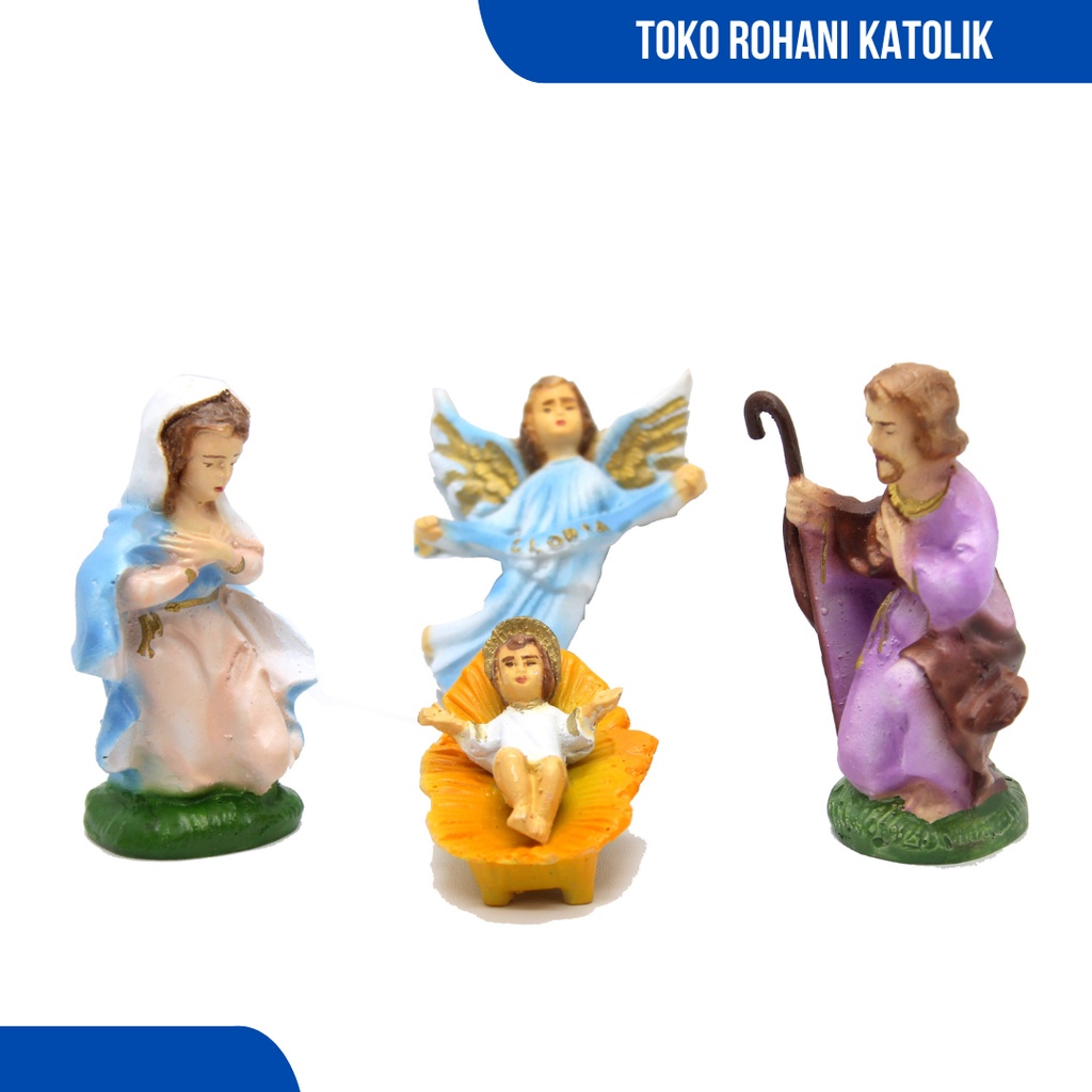 SET PATUNG NATAL 10 CM / DEKORASI PATUNG NATAL / PATUNG YESUS DAN GEMBALA